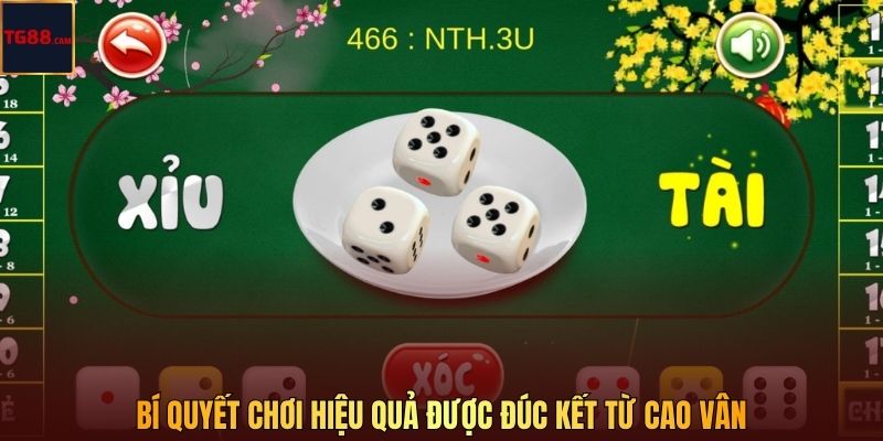 Tài Xỉu Tại TG88 - Dễ Chơi Dễ Trúng, Cược 1 Vốn Ăn Lời 10 4 Bí quyết chơi hiệu quả được đúc kết từ Cao Vân